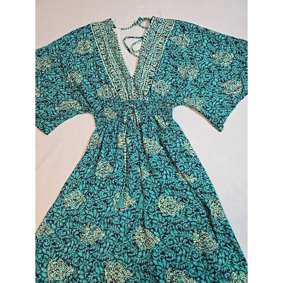 Midi Dress Open Back with tassel tie Kimono Sleeves Size S - Size L New - Picture 9 of 16